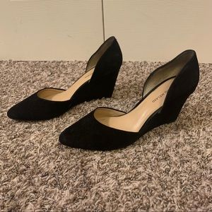 Antonio Melani Black Suede Wedge Heels